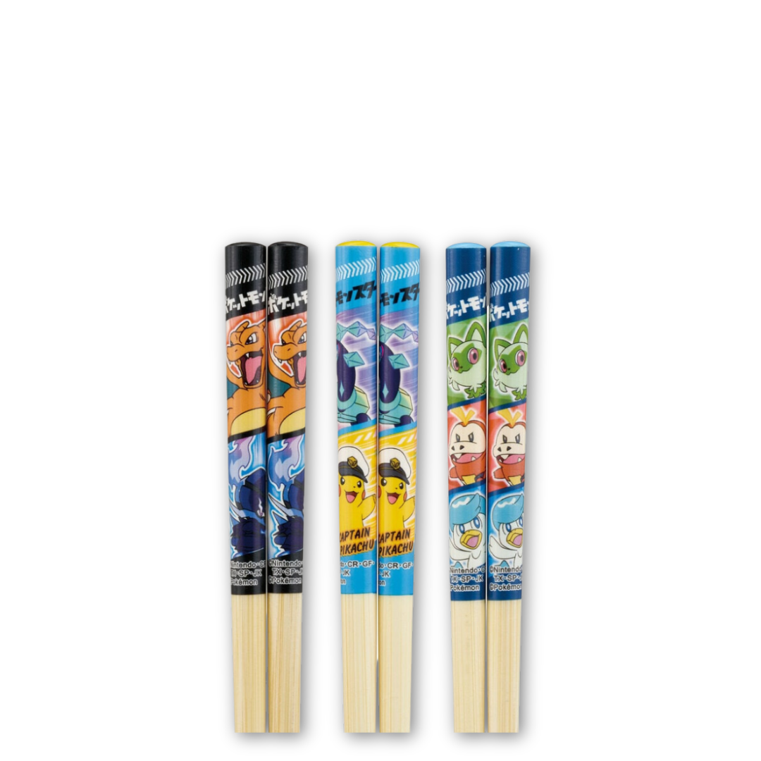 Skater Pokemon Bamboo Chopsticks 3 Pairs Set