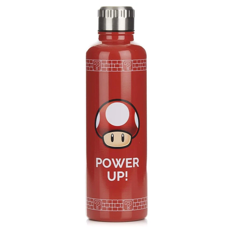 Super Mario Power Up Toad Metal Water Bottle 500ml