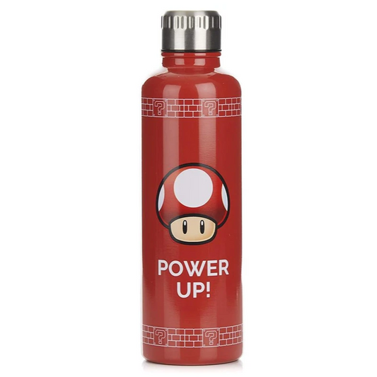 Super Mario Power Up Toad Metal Water Bottle 500ml