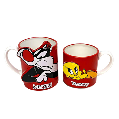 Warner Bros Sylvester & Tweety Mysteries Couple Mugs